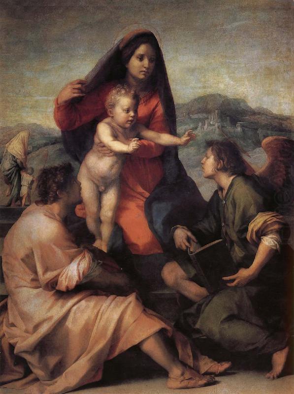 Holy famil and angel, Andrea del Sarto